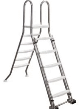 67658 I Escalera piscina elevada con plataforma para piscina de altura 1,50 mts AISI-304